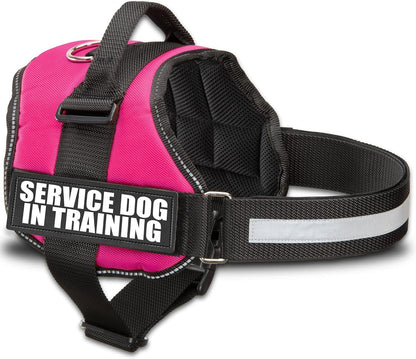 Service Dog in Training Vest with Hook and Loop Straps and Handle - Harnesses in Sizes from XXS to XXL - Service Dog Vest Harness Features Reflective Patch and Comfortable Mesh Design